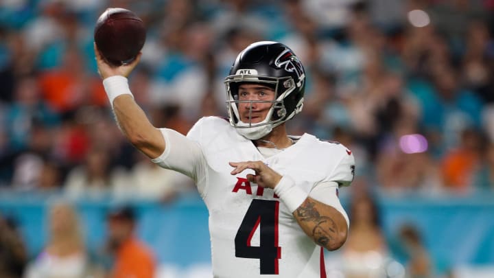 Atlanta Falcons quarterback Taylor Heinicke had a difficult outing in Friday night's preseason opener at the Miami Dolphins.