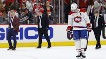 Montreal Canadiens right wing Brendan Gallagher stands on the ice after game five against the Washington Capitals.