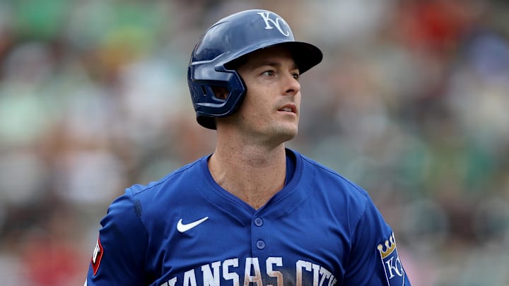 Sep 28, 2025; West Sacramento, California, USA; Kansas City Royals right fielder Mike Yastrzemski (13) jogs around the bases after hitting a solo home run against the Athletics during the seventh inning at Sutter Health Park. Mandatory Credit: Dennis Lee-Imagn Images