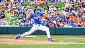 Jake Clemete, seen here pitching in the season-opening series against Air Force, shined in relief in the Florida Gators' win over FSU.