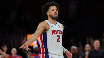 Mar 19, 2025; Miami, Florida, USA; Detroit Pistons guard Cade Cunningham (2) : Sam Navarro-Imagn Images