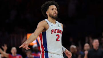Mar 19, 2025; Miami, Florida, USA; Detroit Pistons guard Cade Cunningham (2) : Sam Navarro-Imagn Images