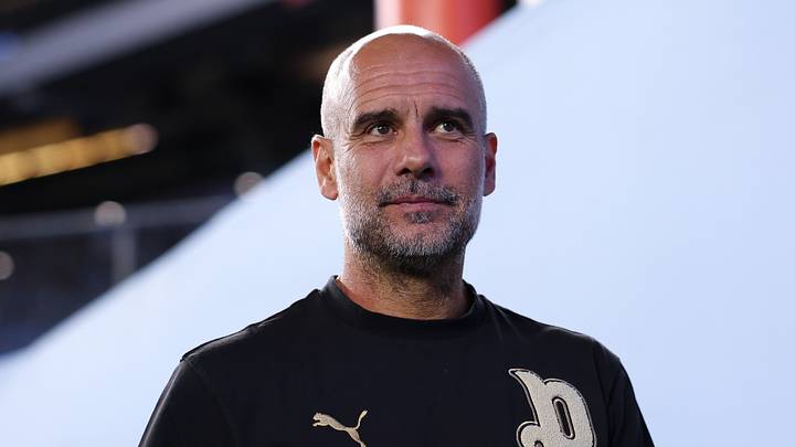 Pep Guardiola, former manager of Manchester City, at NYCFC's Hudson River Derby