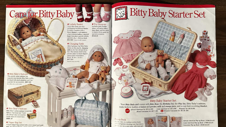 Bitty Baby sets from the 1997 holiday catalogue.