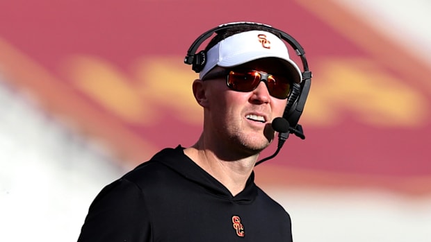 Lincoln Riley USC Trojans College Football Analyst Big Ten Conference Buyout Caleb Williams 2026 Recruiting Cycle 