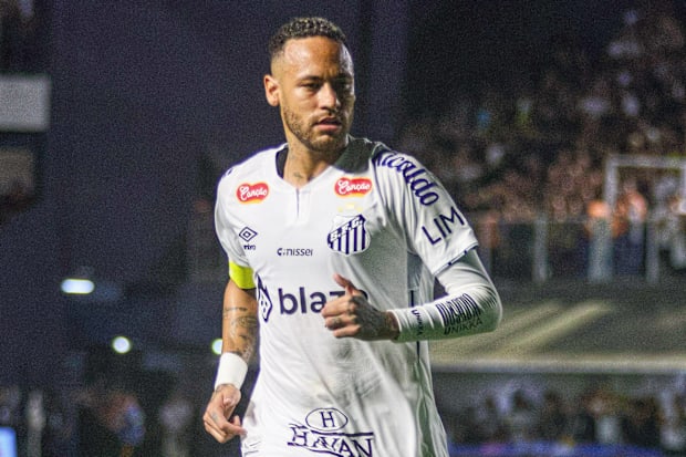 Neymar in action for Santos.
