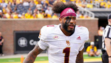 Boston College Eagles quarterback Thomas Castellanos (1)