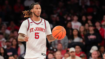 New Mexico v St. John's; St. John's basketball guard Deivon Smith