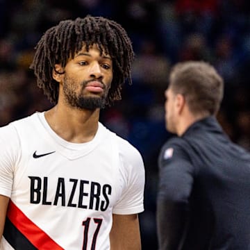 The Portland Trail Blazers and guard Shaedon Sharpe are favored on Sunday.