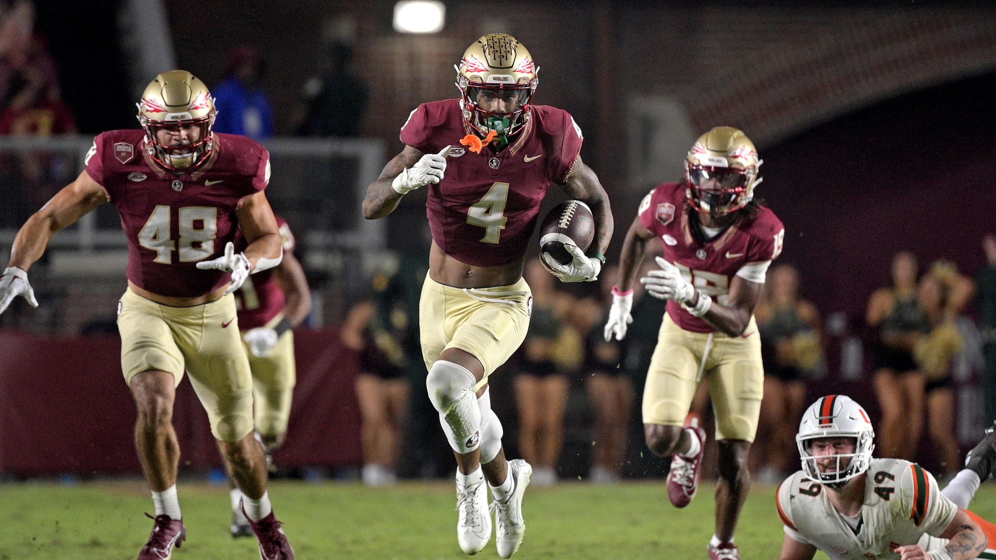 Florida State Seminoles wide receiver Keon Coleman (4).