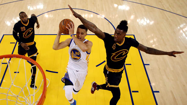 Stephen Curry, Iman Shumpert, LeBron James