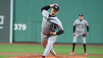 Apr 18, 2023; Boston, Massachusetts, USA; Minnesota Twins starting pitcher Sonny Gray (54) pitches against the Boston Red Sox during the first inning at Fenway Park. Mandatory Credit: Eric Canha-Imagn Images