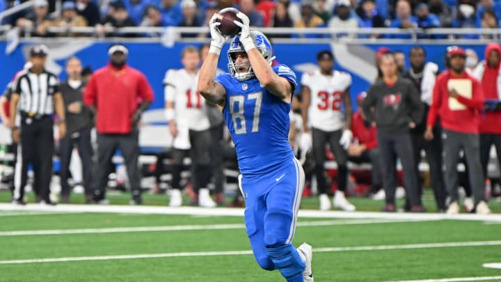 Detroit Lions tight end Sam LaPorta (87).