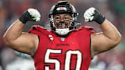 Jan 15, 2024; Tampa, Florida, USA; Tampa Bay Buccaneers defensive tackle Vita Vea (50) Mandatory Credit: Nathan Ray Seebeck-Imagn Images
