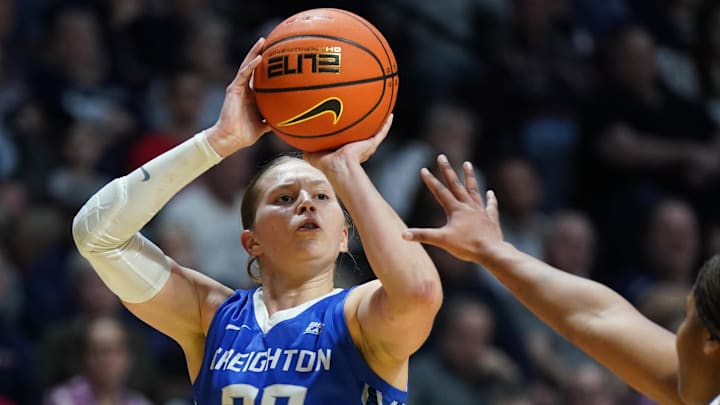 Creighton Bluejays guard Morgan Maly shoots the ball