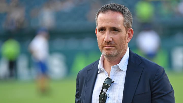 Aug 17, 2023; Philadelphia, Pennsylvania, USA;  Philadelphia Eagles general manager Howie Roseman against the Cleveland Browns at Lincoln Financial Field. Mandatory Credit: Eric Hartline-USA TODAY Sports