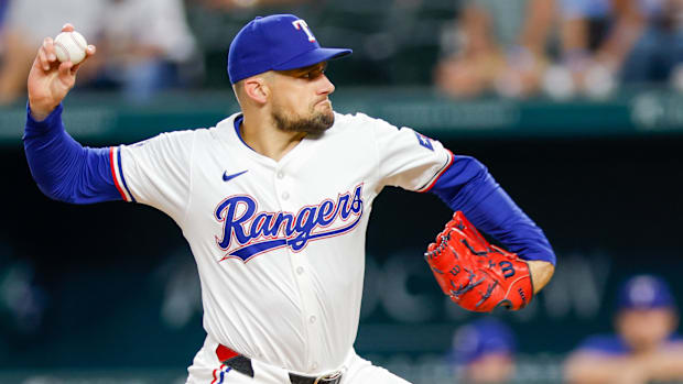 Texas Rangers right-hander Nathan Eovaldi held the New York Yankees to two runs over seven innings on Wednesday.