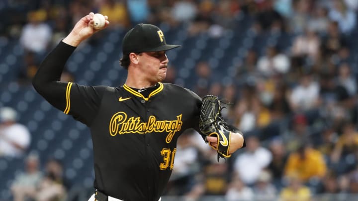Pittsburgh Pirates starting pitcher Paul Skenes (30) delivers a pitch against the Cincinnati Reds during the first inning at PNC Park on June 17.