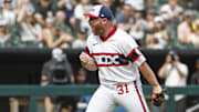 Chicago White Sox relief pitcher Liam Hendriks (31) celebrates after striking out Detroit Tigers third baseman Tyler Nevin (18) at Rate Field. 
