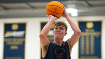 Heritage Hills' Trent Sisley shoots a free throw 