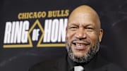 Jan 11, 2024; Chicago, IL, USA; Ron Harper attends inaugural Ring of Honor gala at United Center. Mandatory Credit: Kamil Krzaczynski-Imagn Images