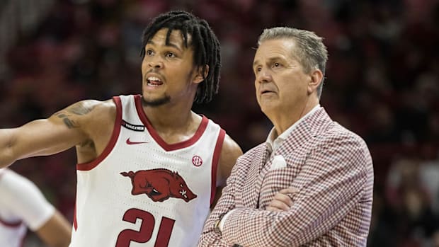 Coach John Calipari and point guard D.J. Wagner hope to lead the Hogs to several wins down the stretch to secure an NCAA Tour