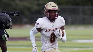 Florida High rb Micahi Danzy rushing in the spring game on May 20, 2023.