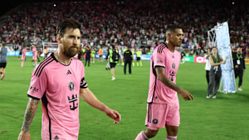 Nov 9, 2024; Fort Lauderdale, Florida, USA; Inter Miami FC forward Lionel Messi (10) Credit: Nathan Ray Seebeck-Imagn Images