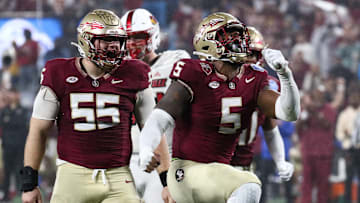 2023 ACC Championship - Louisville v Florida State, Jared Verse, Braden Fiske