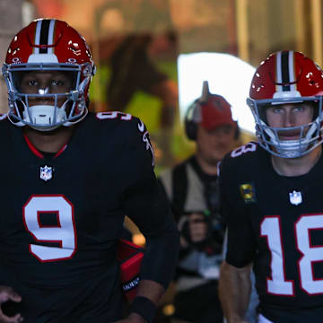 Atlanta Falcons quarterbacks Michael Penix Jr. and Kirk Cousins