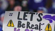  A Kansas State Wildcats fan cheers during the fourth quarter against the Baylor Bears. Mandatory Credit: Scott Sewell-Imagn Images