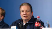 Ray Shero speaks at a press conference during the 2014 Winter Olympics.