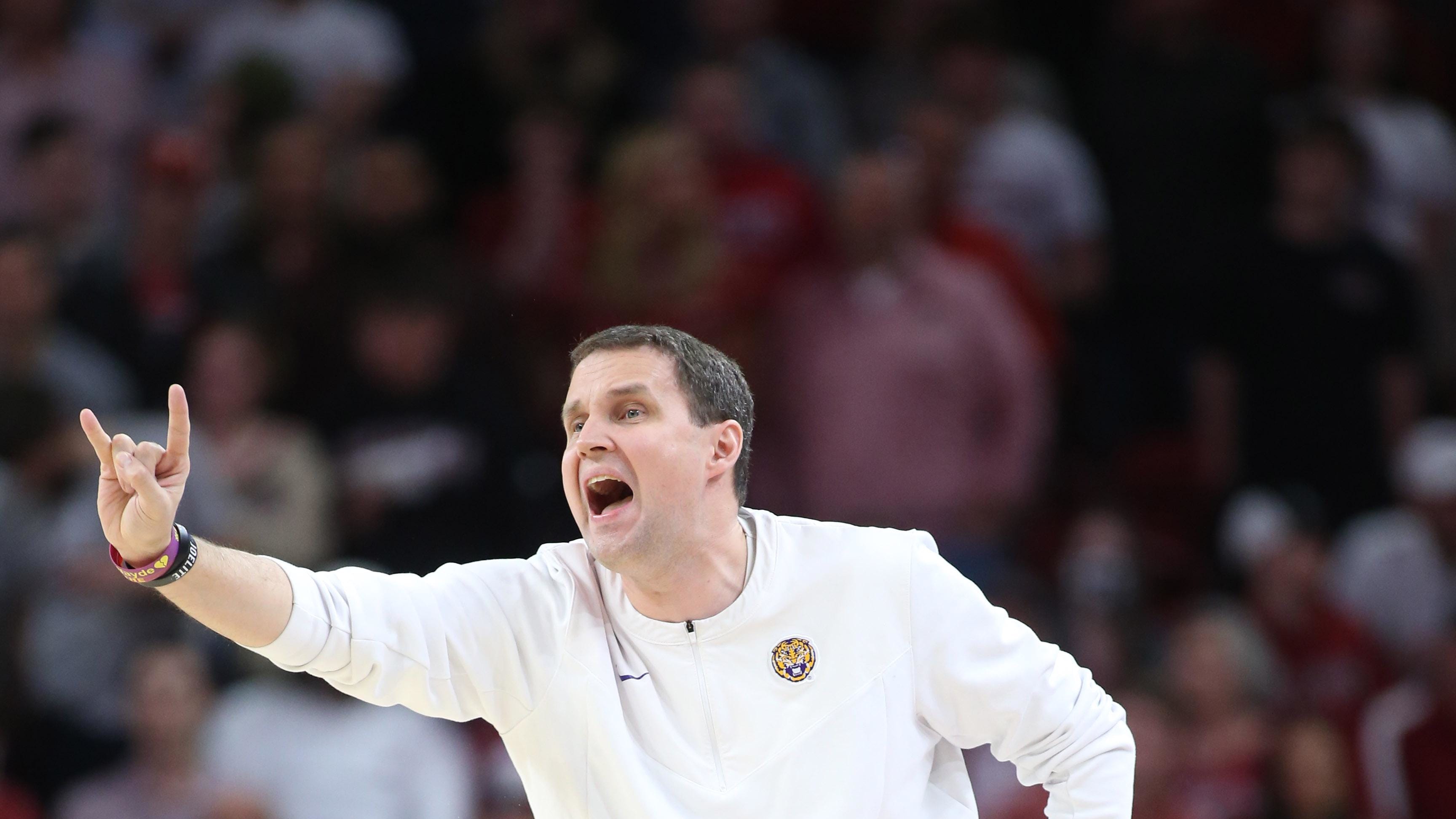 Former LSU coach Will Wade calls plays.