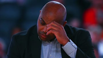 Mar 3, 2017; Phoenix, AZ, USA; Phoenix Suns former guard Charles Barkley reacts while in attendance of the game against the Oklahoma City Thunder at Talking Stick Resort Arena. The Suns defeated the Thunder 118-111. Mandatory Credit: Mark J. Rebilas-Imagn Imagesfor
