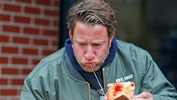 Barstool Sports founder and pizza influencer Dave Portnoy went on a four-shop tour of RI pizza places Thursday and stopped at Francesco's on Hope St. after owner Frank Schiavone got Portnoy's attention with some confident signage.