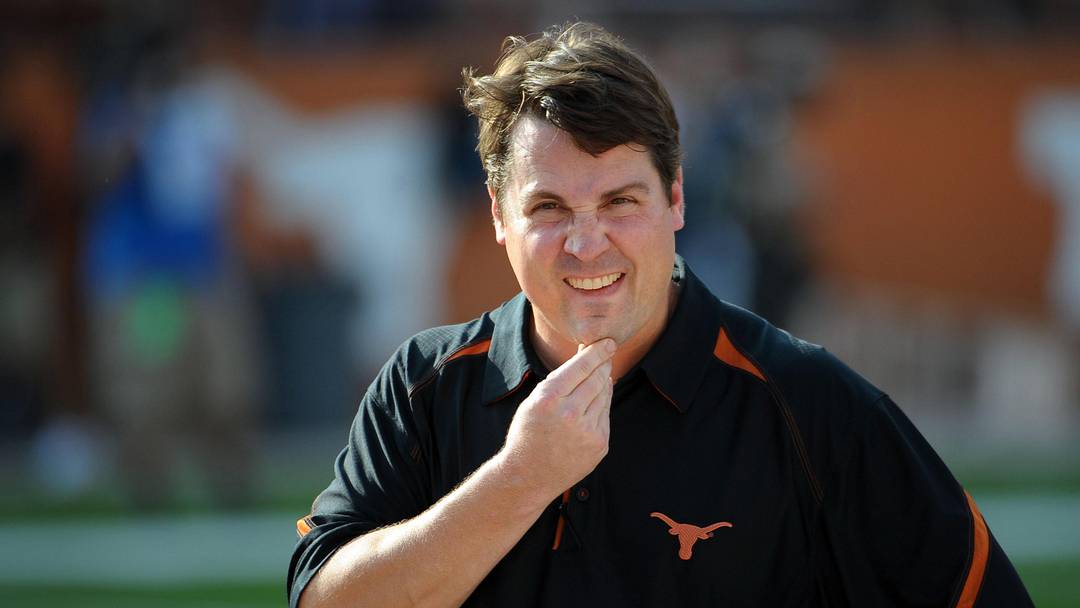 Texas Longhorns defensive coordinator Will Muschamp prior to a game against the Wyoming Cowboys at Texas Memorial Stadium. 