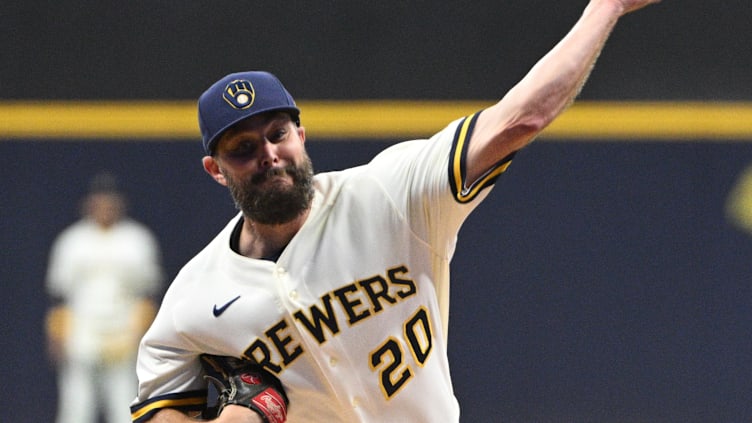 Sep 27, 2023; Milwaukee, Wisconsin, USA; Milwaukee Brewers starting pitcher Wade Miley (20) delivers