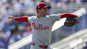 Mar 4, 2024; Dunedin, Florida, USA;  Philadelphia Phillies pitcher Griff McGarry (71) throws a pitch against the Toronto Blue Jays in the fifth inning at TD Ballpark.