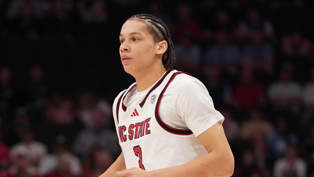 Mar 11, 2026; Charlotte, NC, USA; NC State Wolfpack guard Matt Able (3) brings the ball up the court in the second half at Spectrum Center. Mandatory Credit: Bob Donnan-Imagn Images Mar 11, 2026; Charlotte, NC, USA; NC State Wolfpack guard Matt Able (3) brings the ball up the court in the second half at Spectrum Center. Mandatory Credit: Bob Donnan-Imagn Images