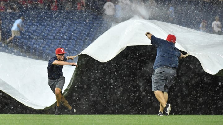 The Philadelphia Phillies-Pittsburgh Pirates game on Thursday could face weather delays