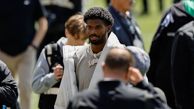 Colorado Buffaloes former player Shedeur Sanders before the spring game at Folsom Field. Mandatory Credit: Isaiah J. Downing-