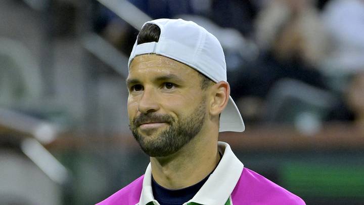 Grigor Dimitrov reacts after a point