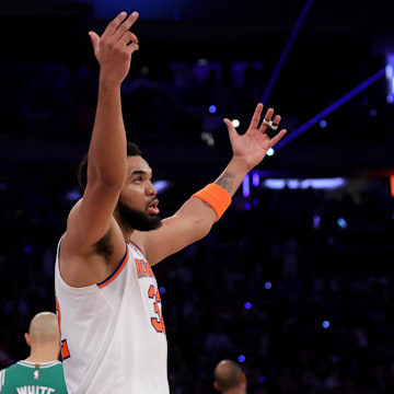 New York Knicks center Karl-Anthony Towns on May 16, 2025.