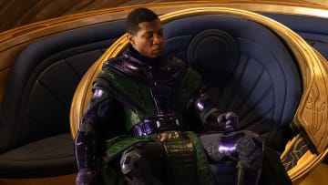 Jonathan Majors as Kang The Conqueror in Marvel Studios' ANT-MAN AND THE WASP: QUANTUMANIA. Photo by Jay Maidment. © 2022 MARVEL.