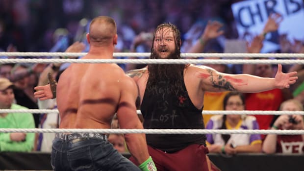 Bray Wyatt and John Cena at WrestleMania 30