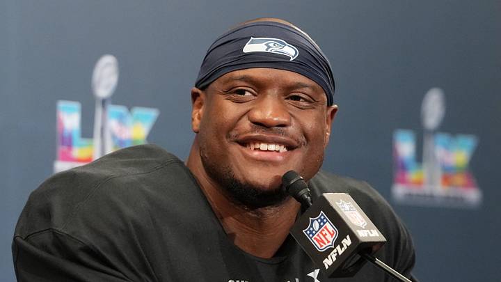 Seattle Seahawks running back Kenneth Walker III speaks in a press conference