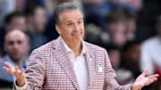 Arkansas Razorbacks coach John Calipari during the first half of a second round men’s NCAA Tournament game against the St. John's Red Storm at Amica Mutual Pavilion.
