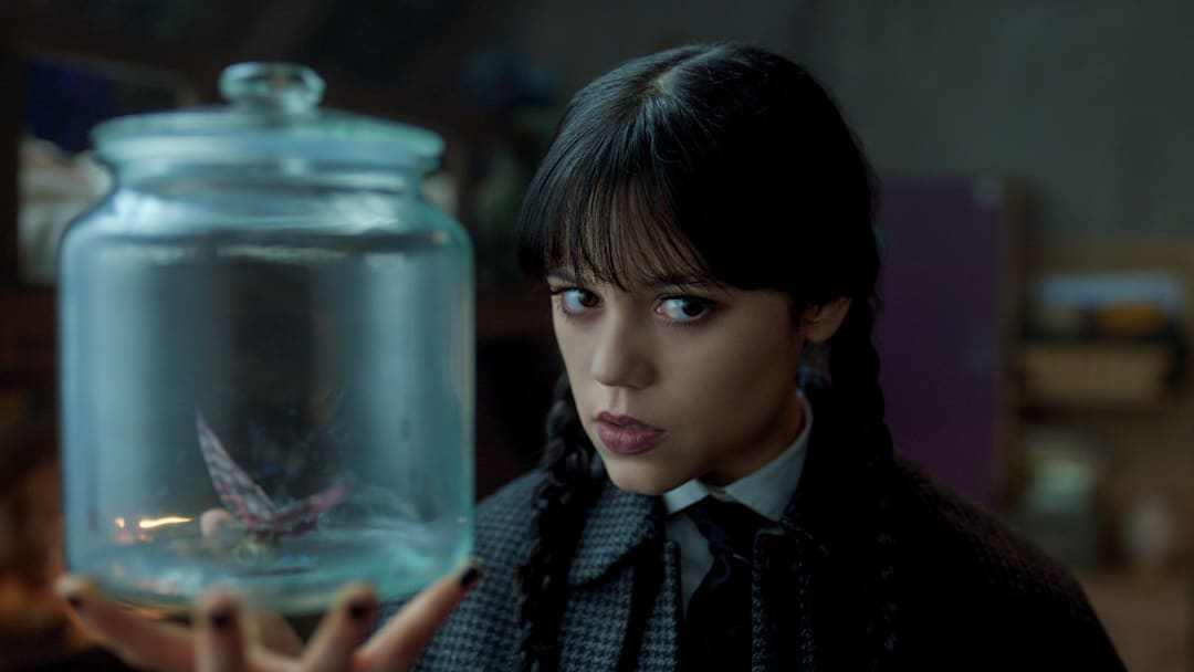 Wednesday. Jenna Ortega as Wednesday Addams in episode 207 of Wednesday. 