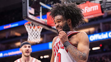 Mar 4, 2024; Sacramento, California, USA; Chicago Bulls guard Coby White (0) reacts after being fouled during the fourth quarter at Golden 1 Center. Mandatory Credit: Ed Szczepanski-Imagn Images