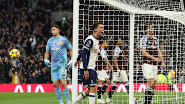 Brennan Johnson celebrates the last time Spurs played Villa 